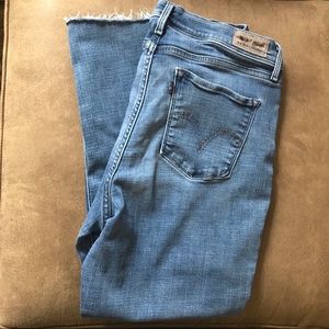 Levi’s 512 Straight Leg High Rise Raw Hem Crop